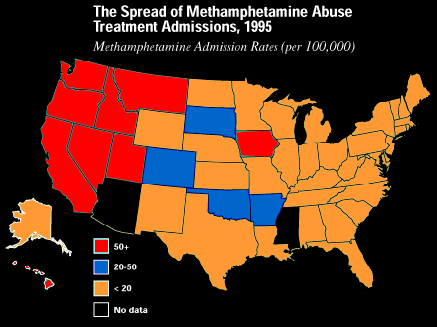 Admisiones por el incremento de el uso de Metanfetaminas, 1995