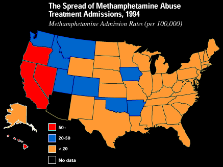 Admisiones por el incremento de el uso de Metanfetaminas, 1994