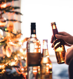 Holiday alcohol bottles