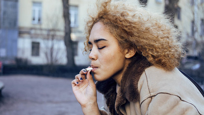 teen girl smoking weed