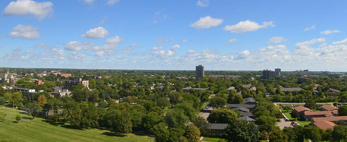 Panorama of Detroit suburbs