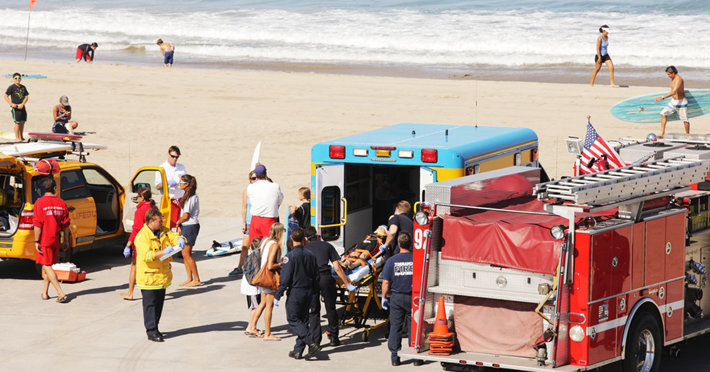 Ambulance at the beach