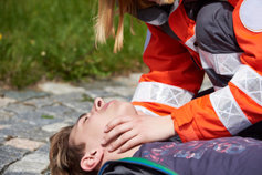 Overdosed young man get attended by paramedic