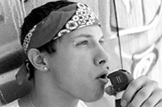 young man using inhalants