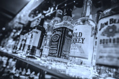 Alcohol bar shelf.