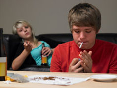 teen using marijuana