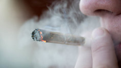 smoking a marijuana joint