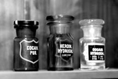 old bottles of drug medicines