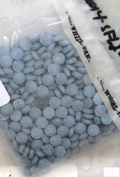 DEA photo of counterfeit prescription drugs that are actually fentanyl.
