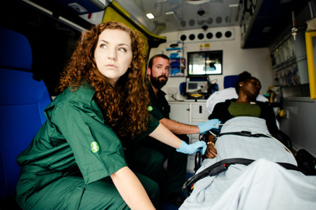 Paramedics in the ambulance