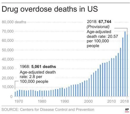 Drug overdose deaths in the US