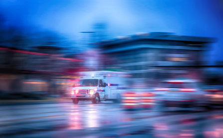 Rushing emergency ambulance