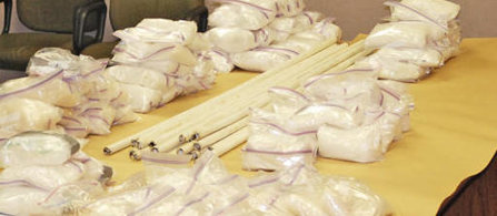 Meth, heroin and cocaine that was being trafficked from Mexico to Los Angeles. 