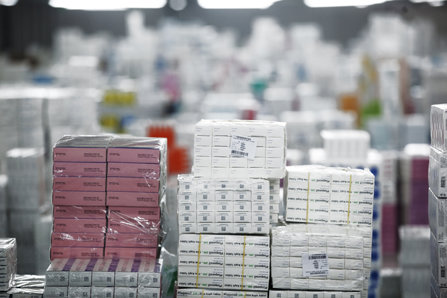 A warehouse full of pharmaceutical drugs. 