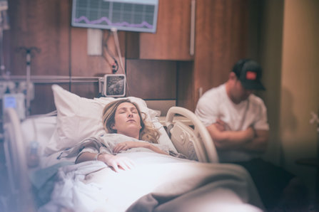 Woman in a hospital