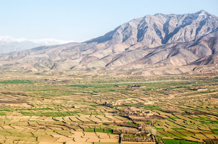 An agricultural valley in Afghanistan.