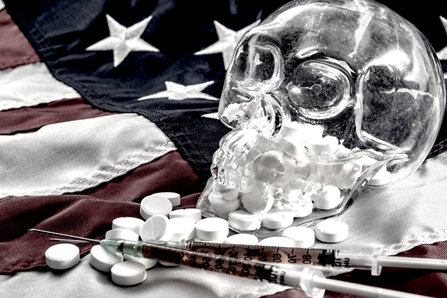 American flag and drugs