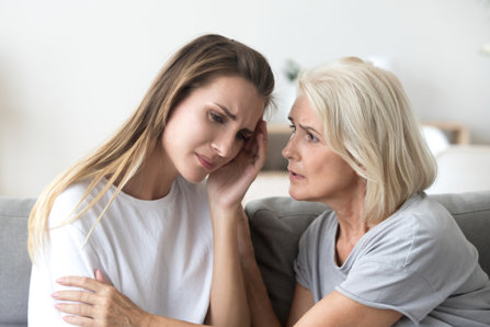 Mother checking her daughter on the opioid abuse
