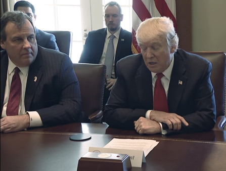 President Trump and Governor Chris Christie meeting on the opioid crisis. 