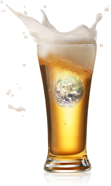 The Planet drowning in a glass of alcohol