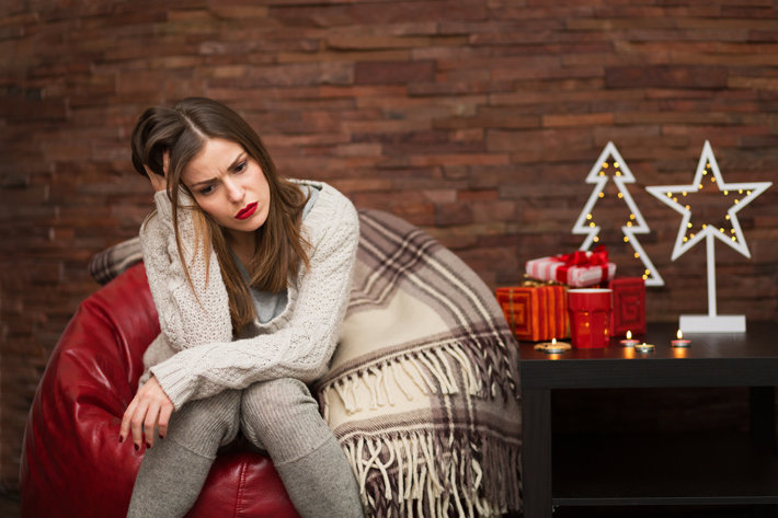 Woman is thinking about intervention during holidays