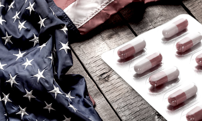 Opioids and american flag