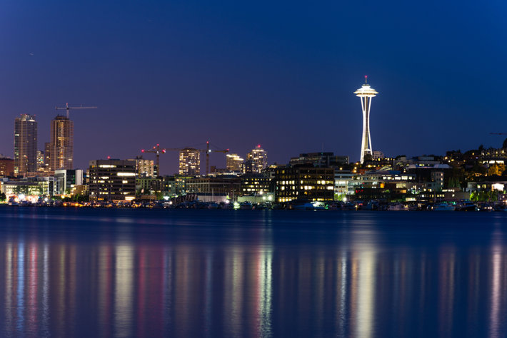 Seattle city in the night.