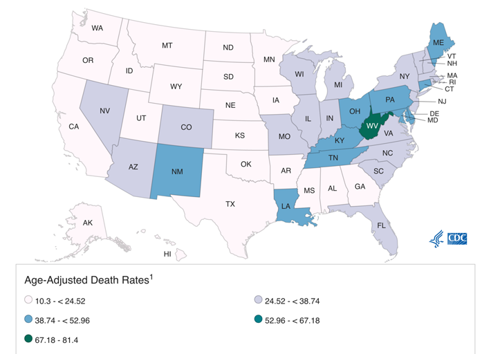 Drug overdoses by state