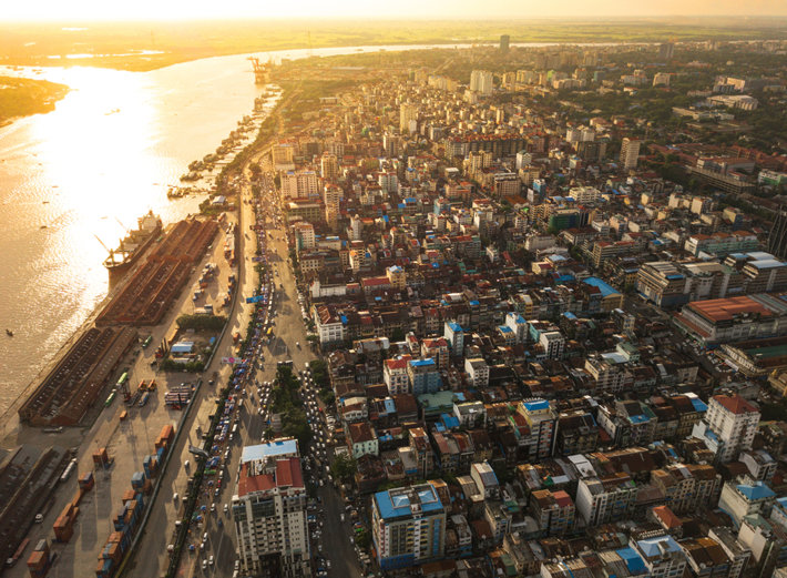 Myanmar city view.