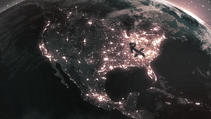 America’s Most Affected Areas of Prescription Drug Abuse. Earth night shot from space