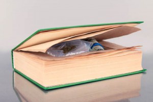 drugs hidden in a book