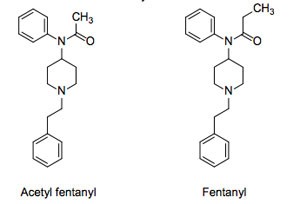 diagram of two forms of fentanyl