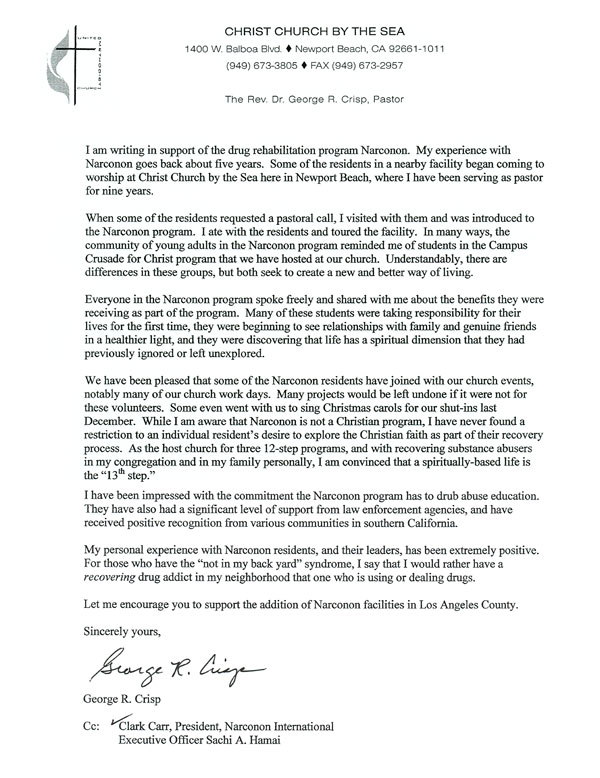 Reverend Supports Narconon